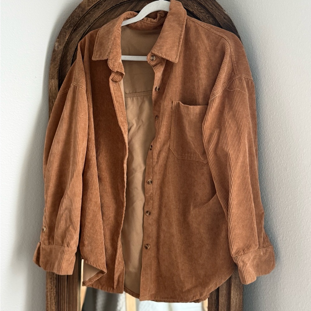 Brown Corduroy Buttdon Down Shirt
